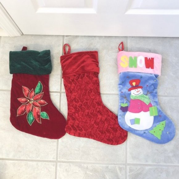 🎄 NEW 3 Large Christmas Stockings - Picture 1 of 4